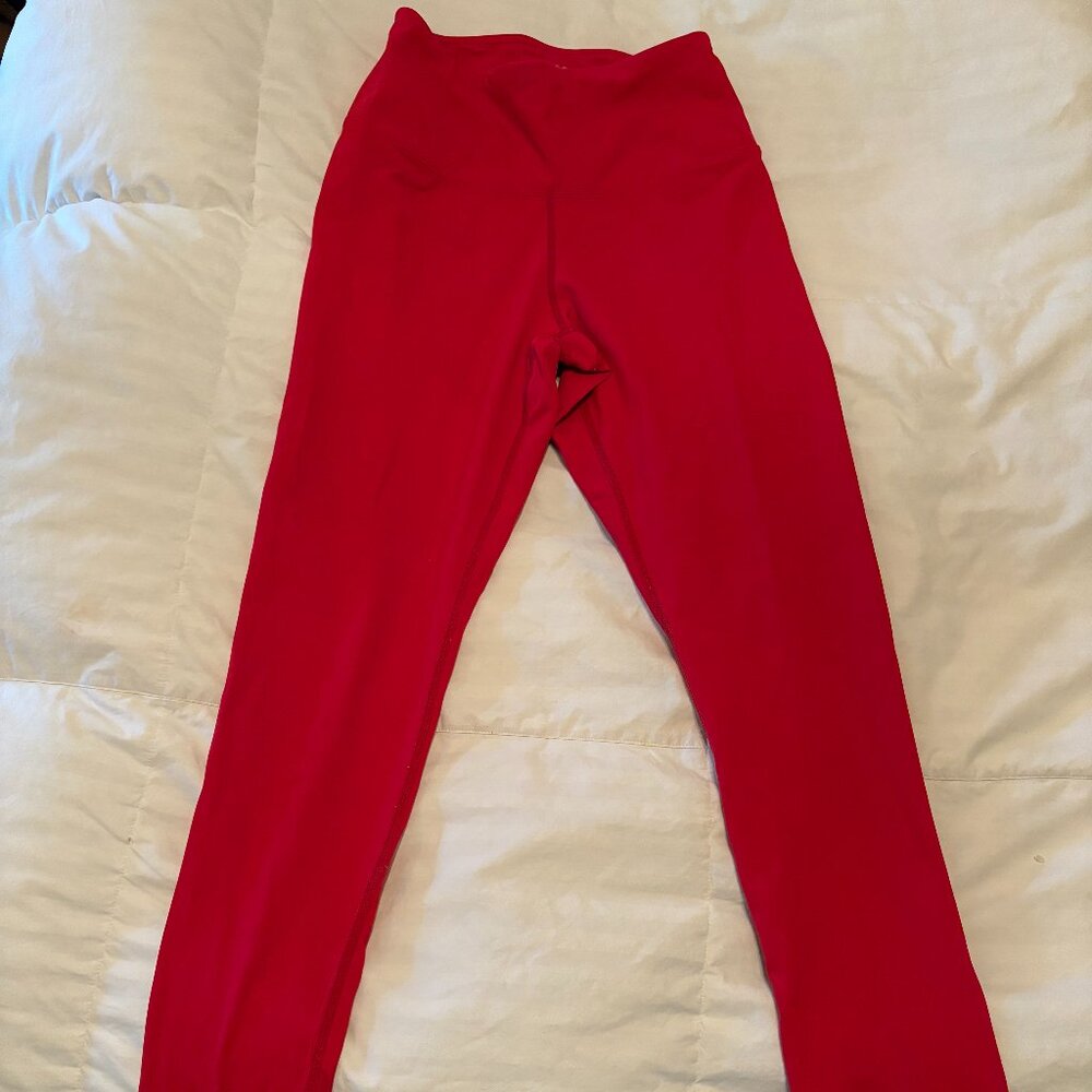Bright Red Exercise Leggings